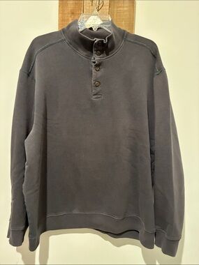 Roundtree & Yorke Slate Gray Henley Pullover